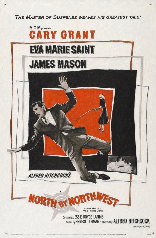 North by Northwest — official poster with a light impressionist treatment